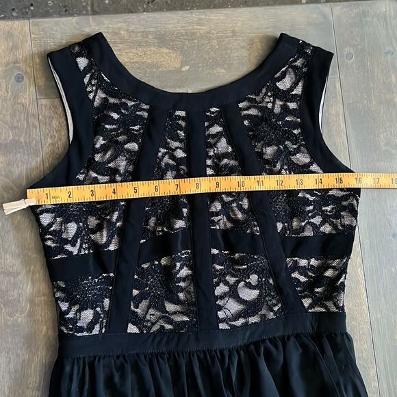 Morgan & Co black formal mini lace dress Sz- 5/6 - Picture 10 of 16